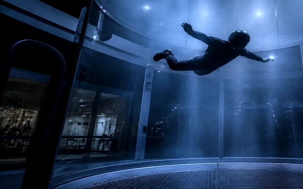 Flyer in a wind tunnel